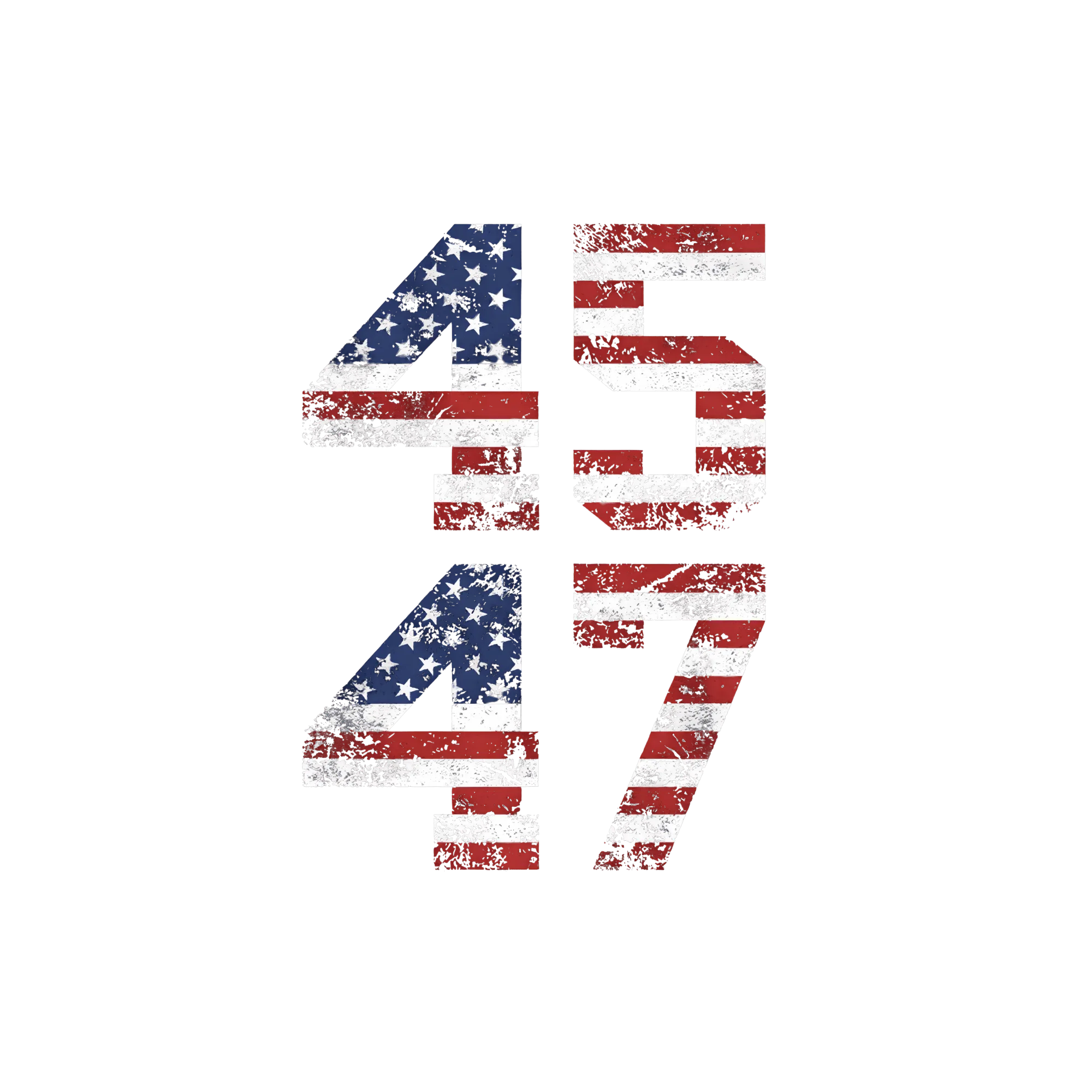 45/47 decal with the numbers 45 and 47 depicted by an American flag