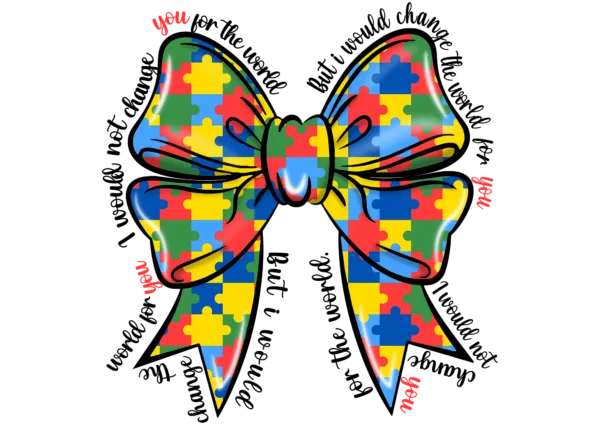 Autism Awareness Bow