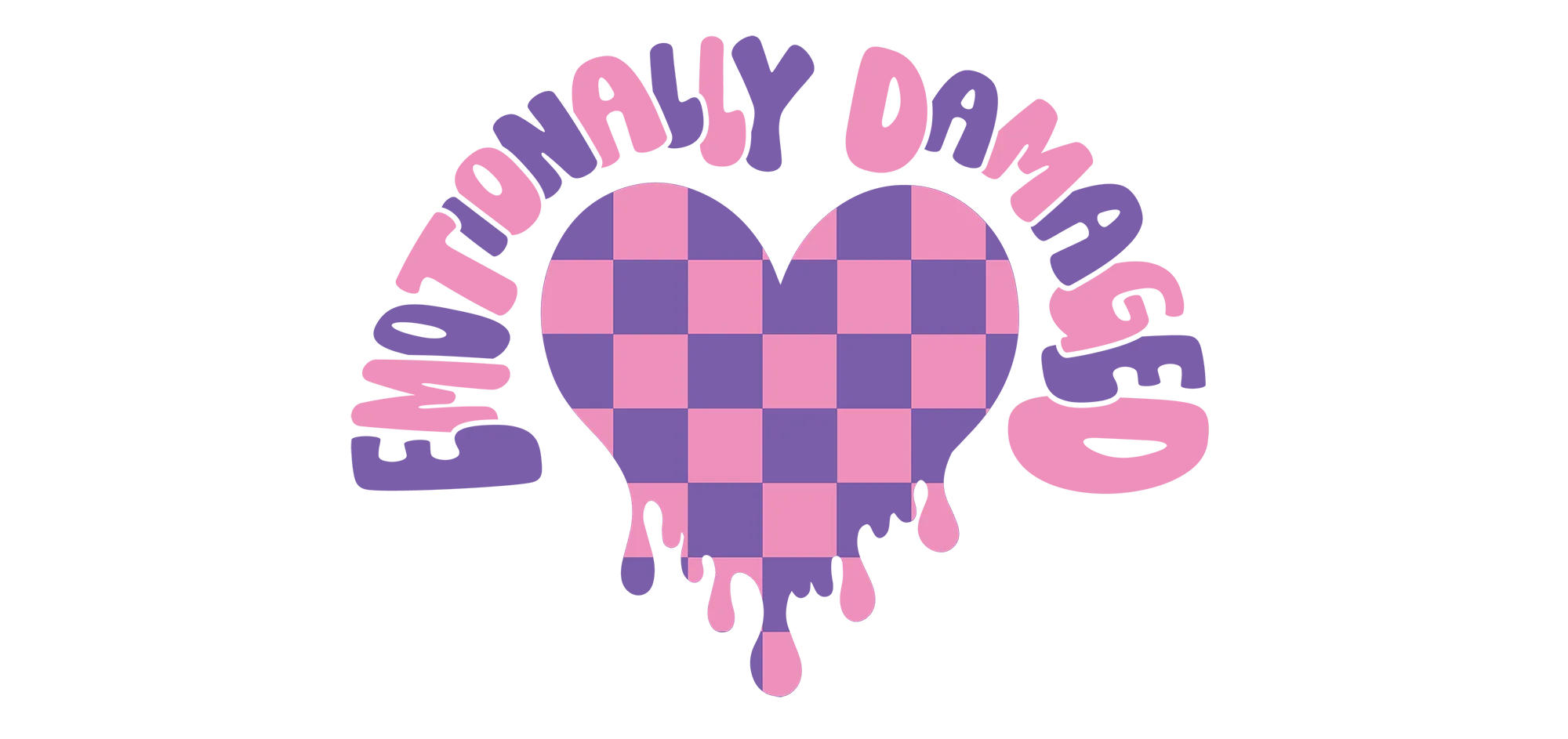 Emotionally Damaged Checkered Heart