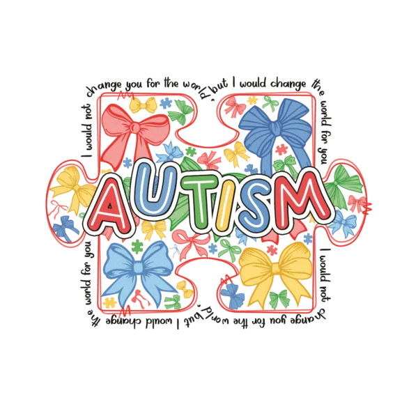Autism Awareness decal with a colorful puzzle piece