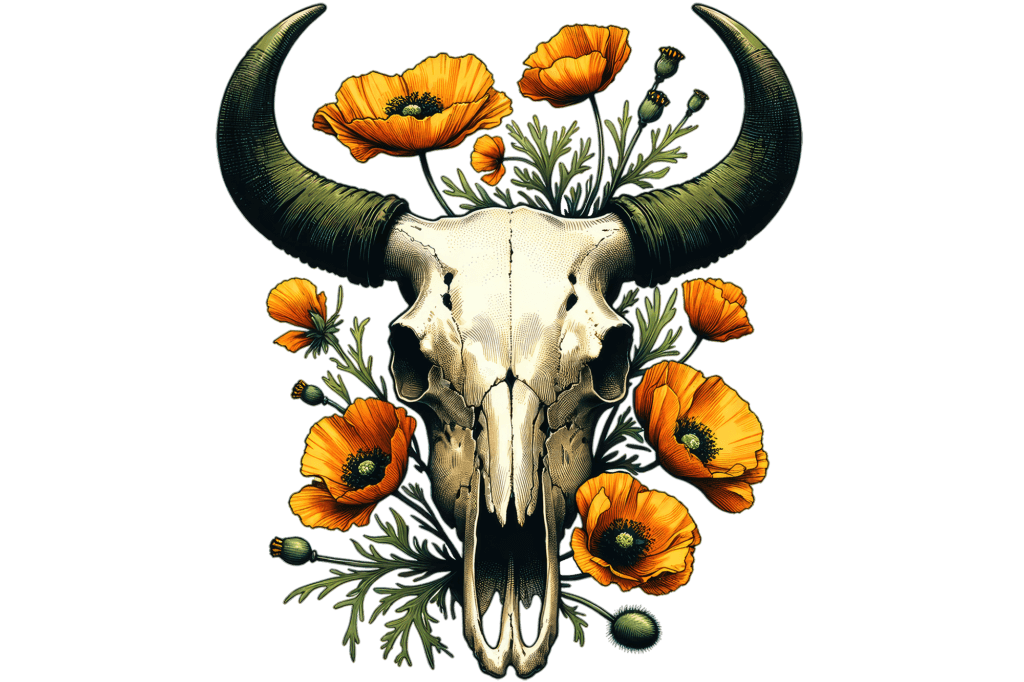 cow-skull-yellow-flowers-tree-life-designs