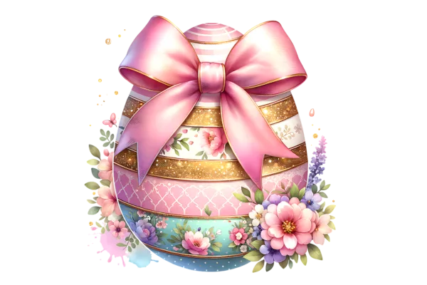 Easter Egg with pink bow
