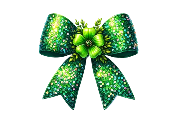 St Patrick's Day Glitter Bow