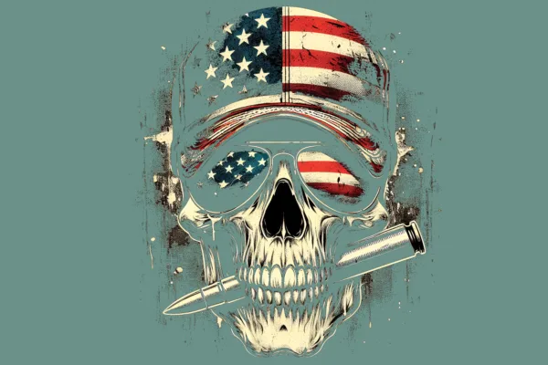 Skelly with Trucker Hat and bullet in mouth