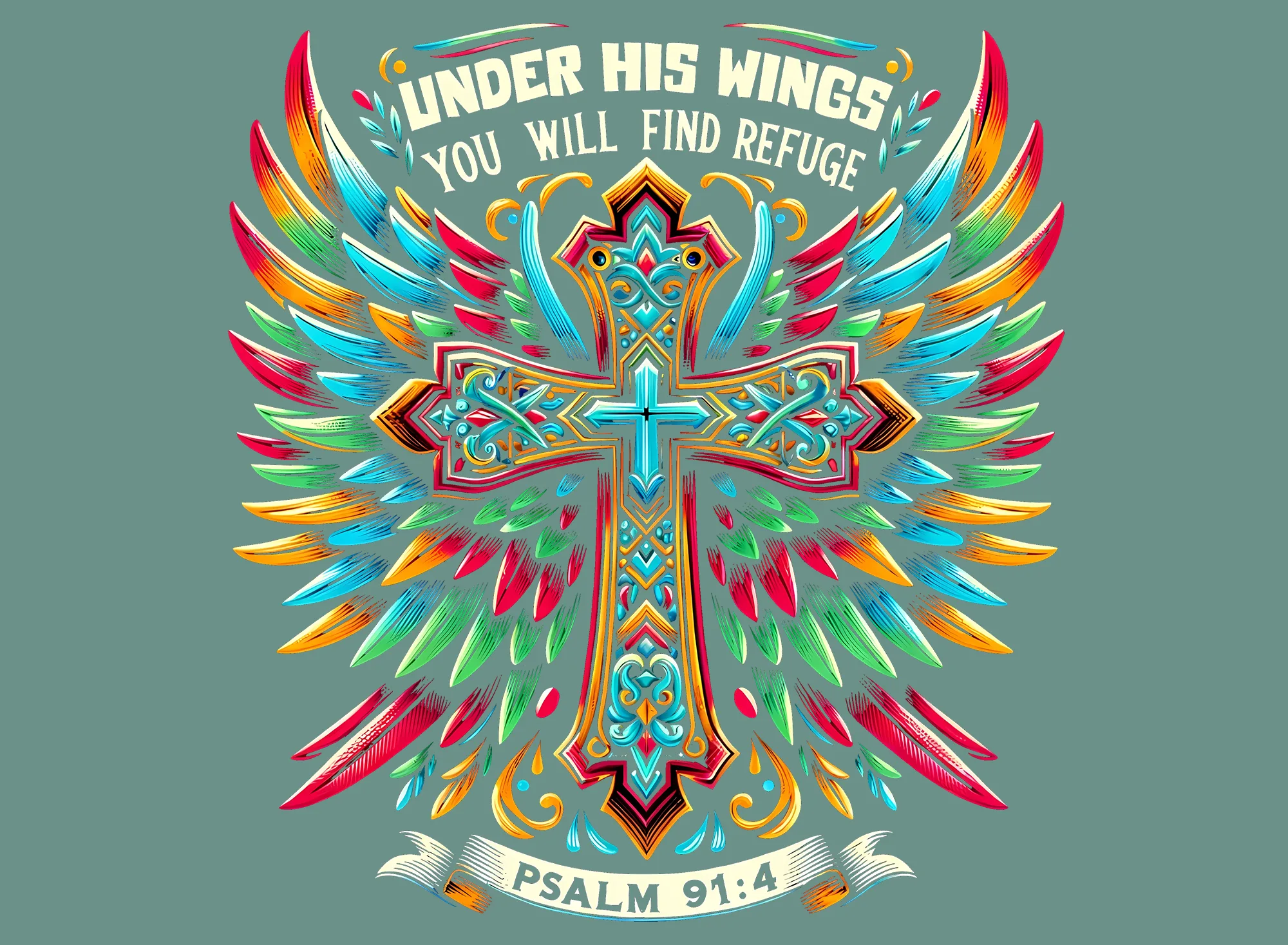Under his wings you will find refuge