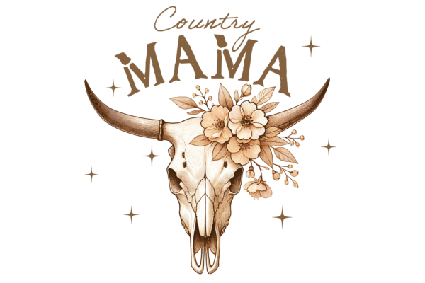 Country Mama Bull Skull