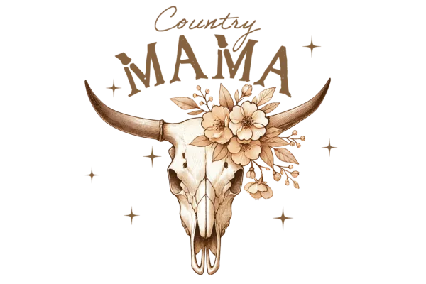 Country Mama Bull Skull