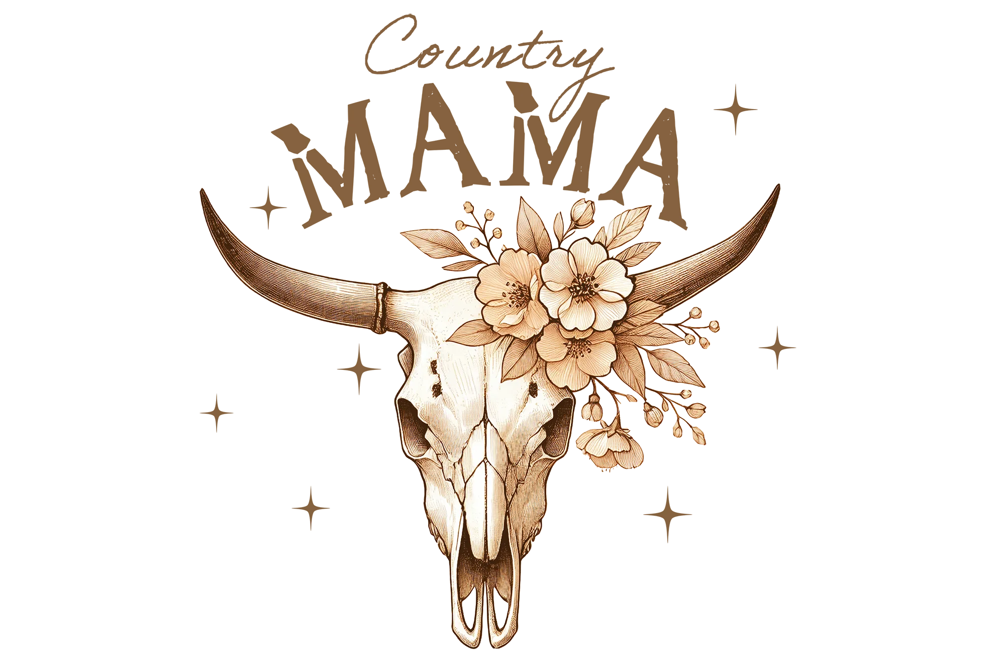 Country Mama Bull Skull