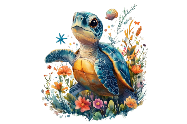 Floral Sea Turtle