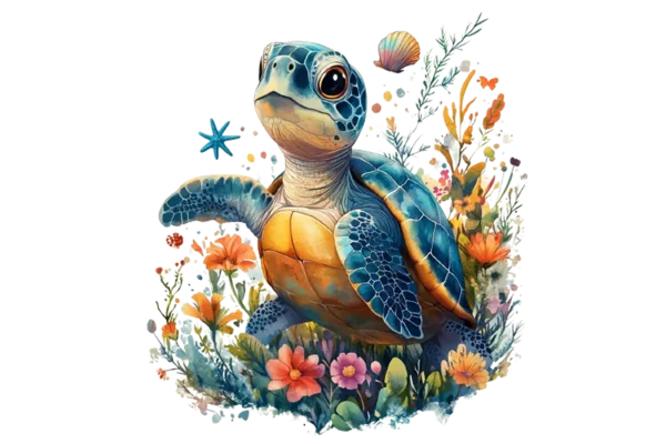 Floral Sea Turtle