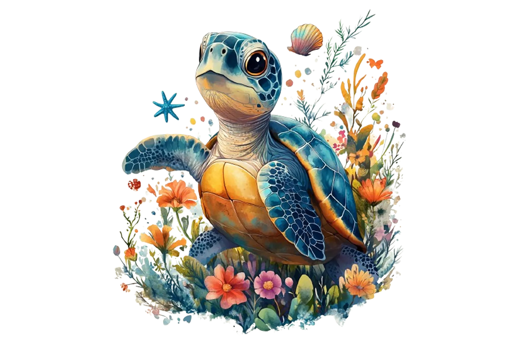 Floral Sea Turtle