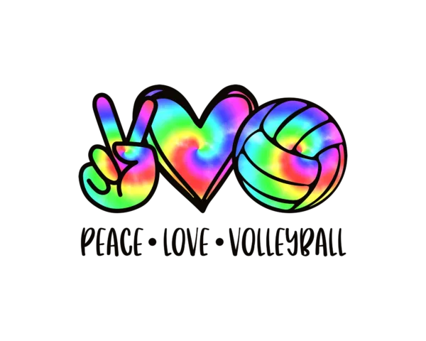 Peace Love Volleyball Colorful