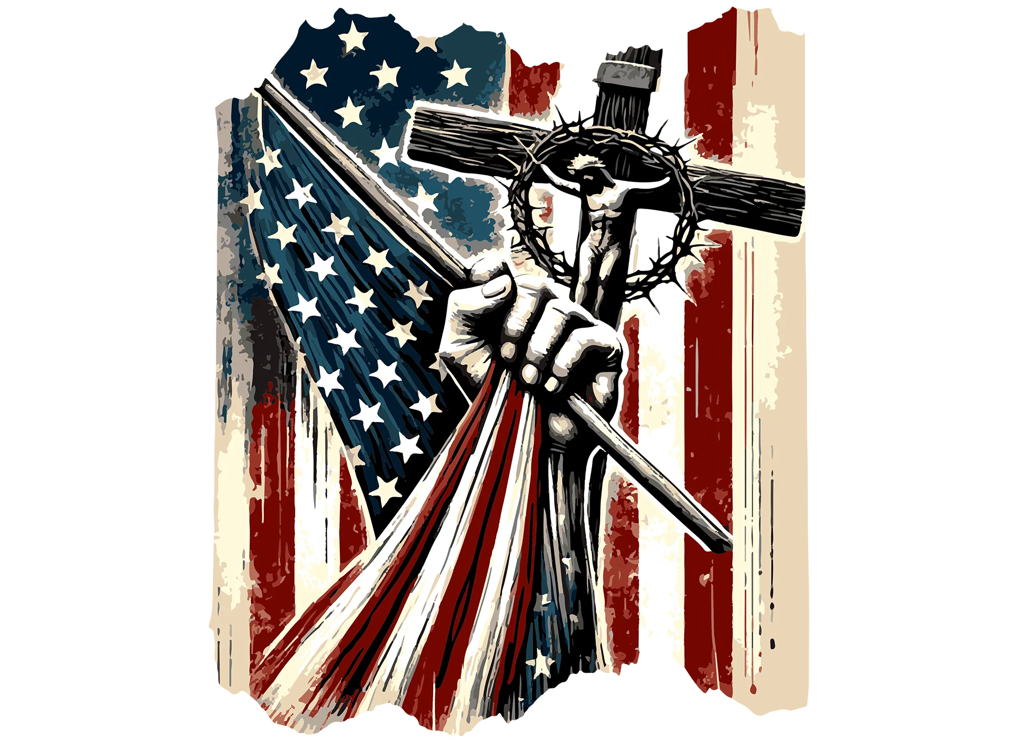 Faith over Fear Flag and Cross