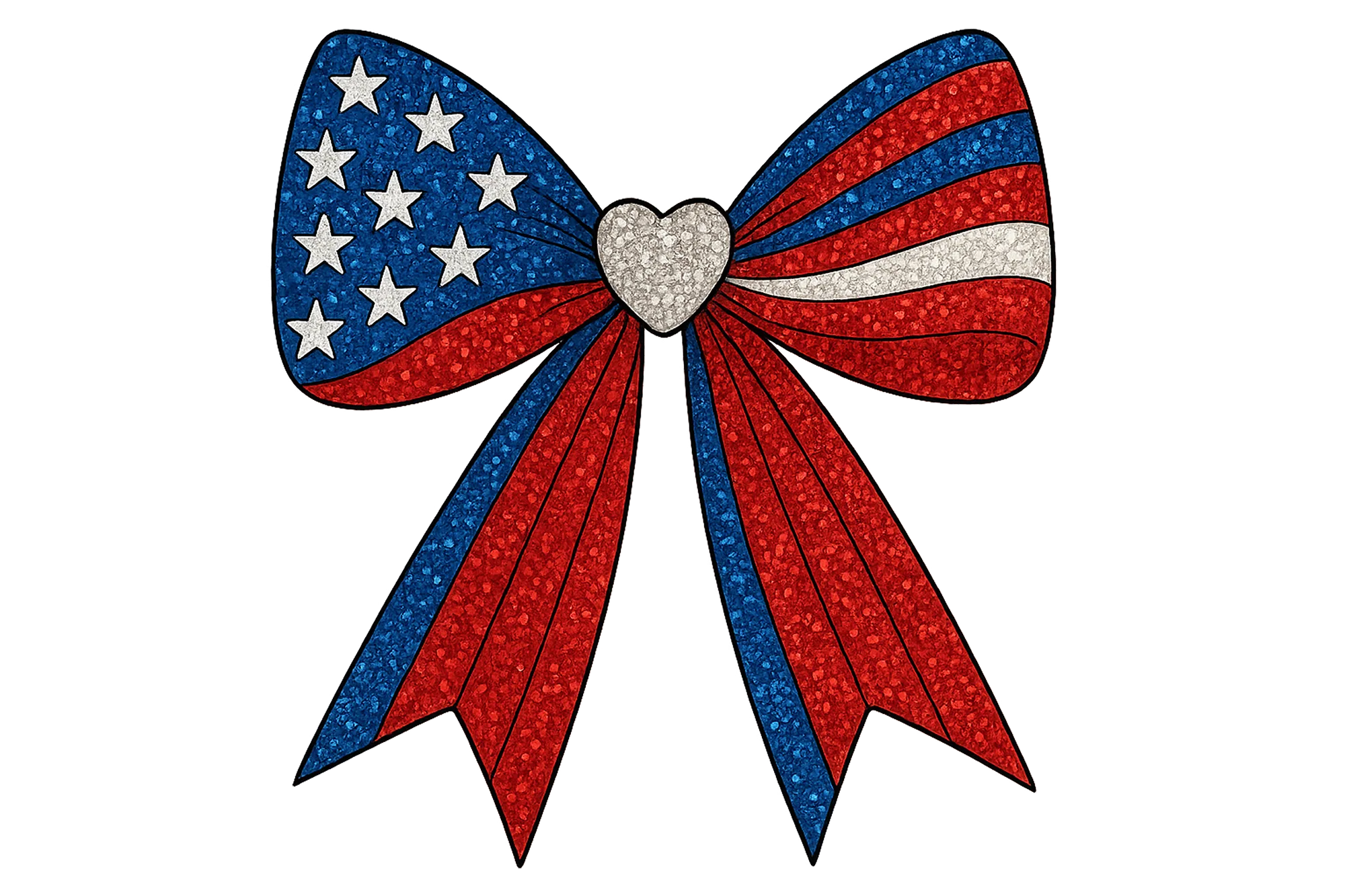 Red White Blue Bow