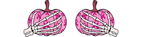 Breast Cancer Pumpkin Skelly Hands (awareness)