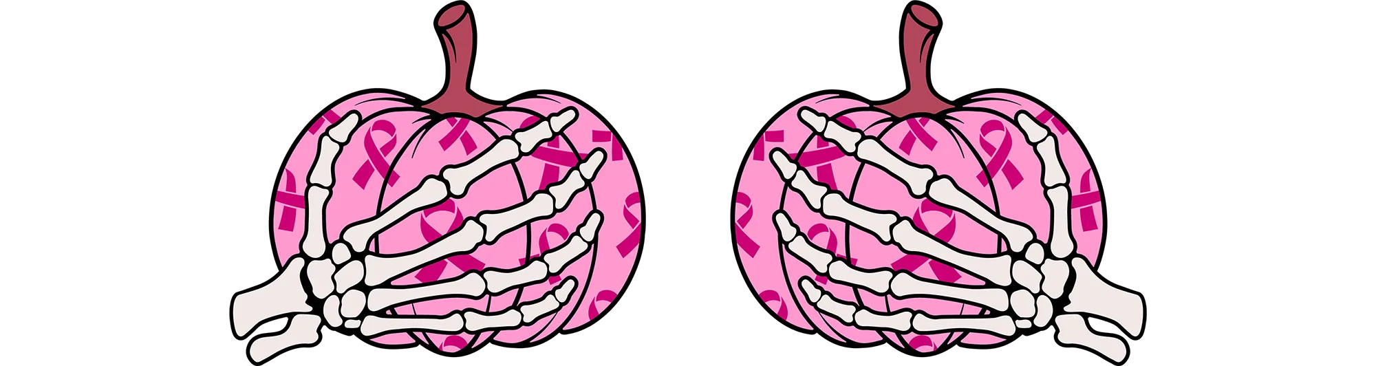 Breast Cancer Pumpkin Skelly Hands (awareness)