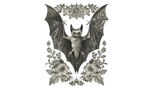 Bat with Flowers