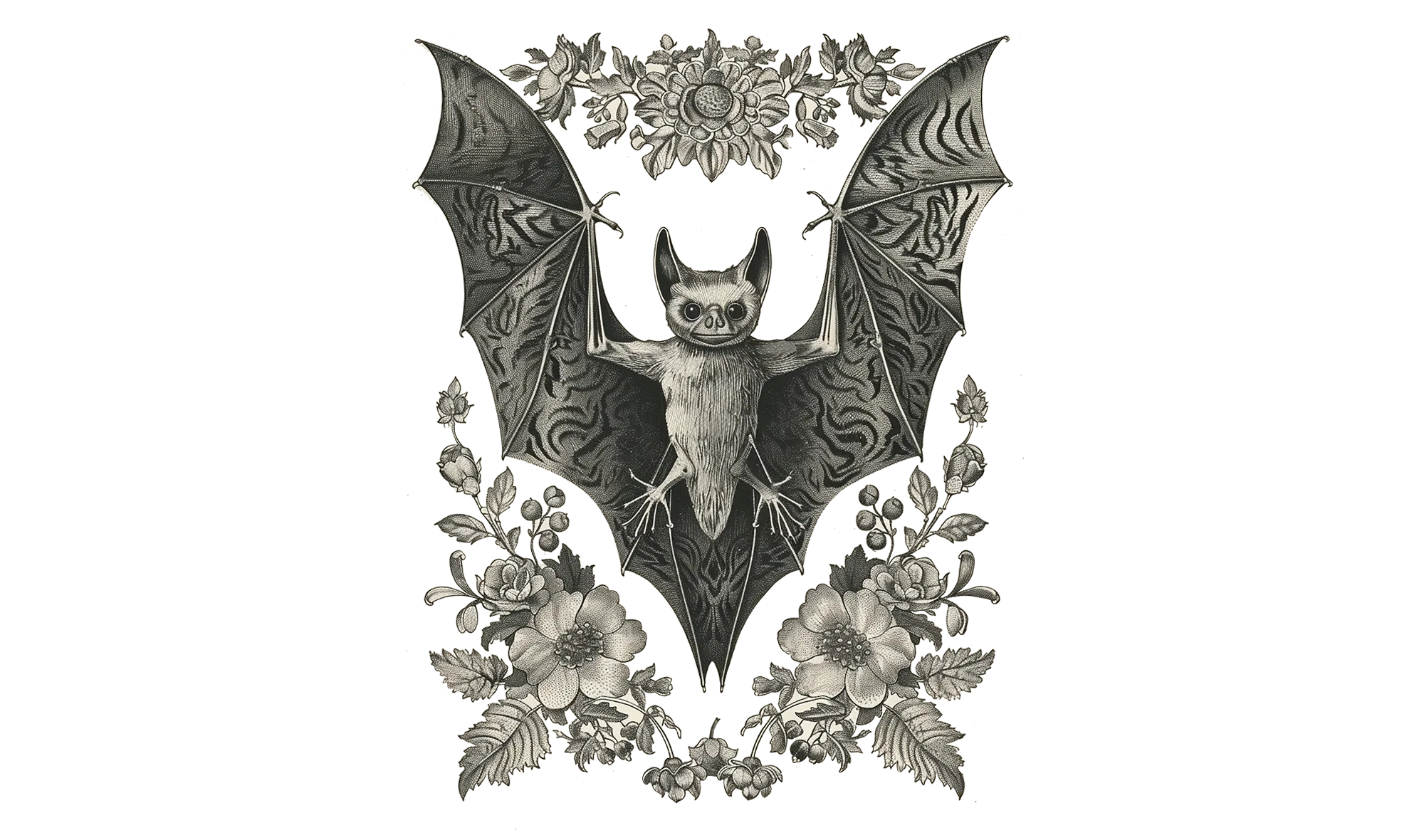 Bat with Flowers