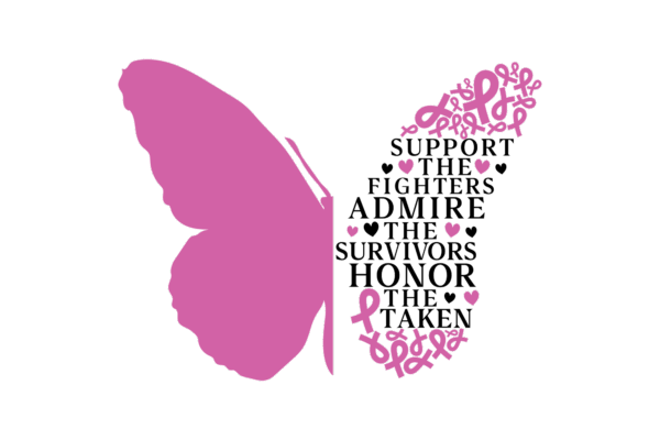 Support the fighters breast cancer butterfly