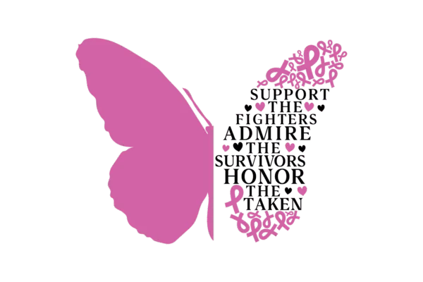 Support the fighters breast cancer butterfly