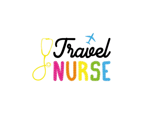 Travel Nurse Black and Colorful