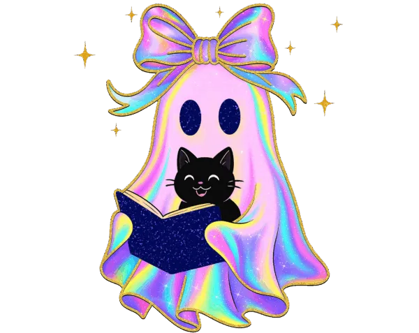 Iridescent Ghost Book Cat