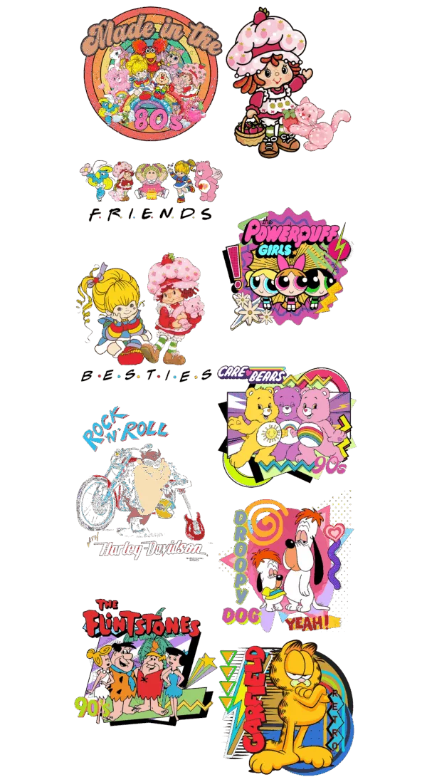 Pre-Made Vintage Colorful Friends gang 22x60