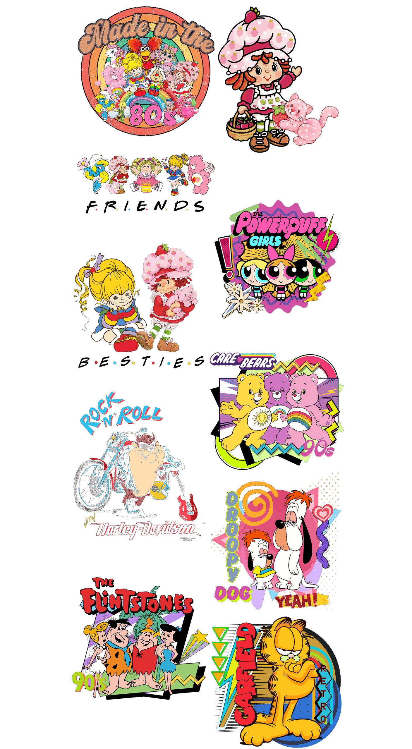 Pre-Made Vintage Colorful Friends gang 22x60