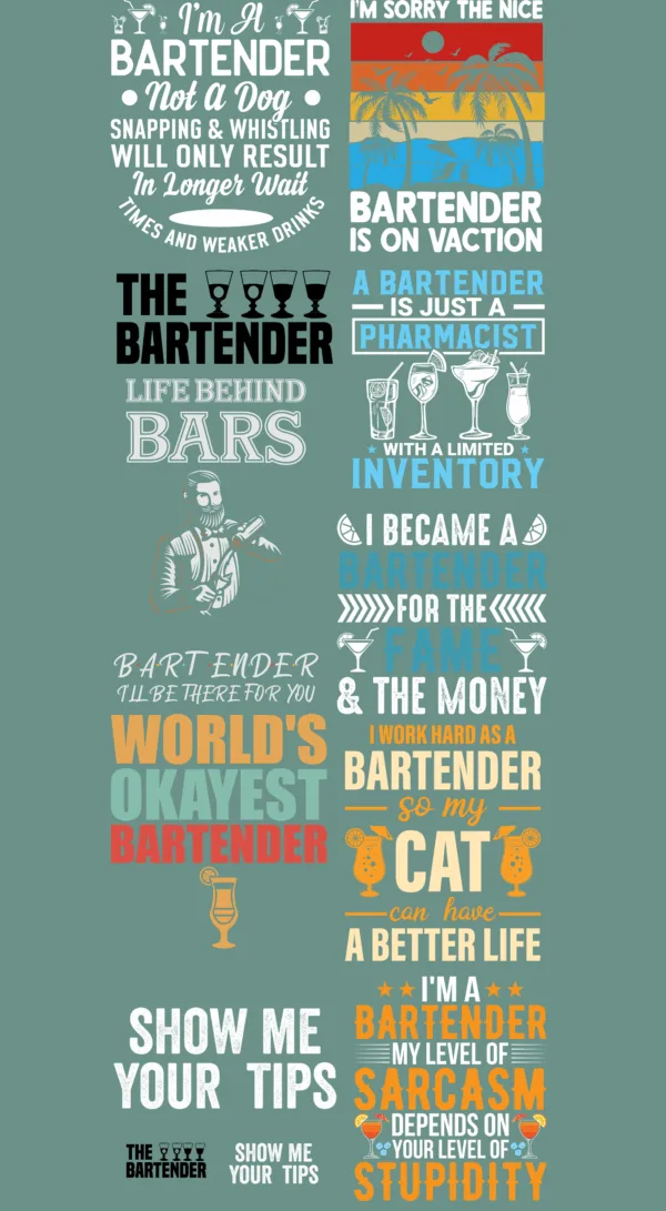 Pre-Made Bartender gang 22x60