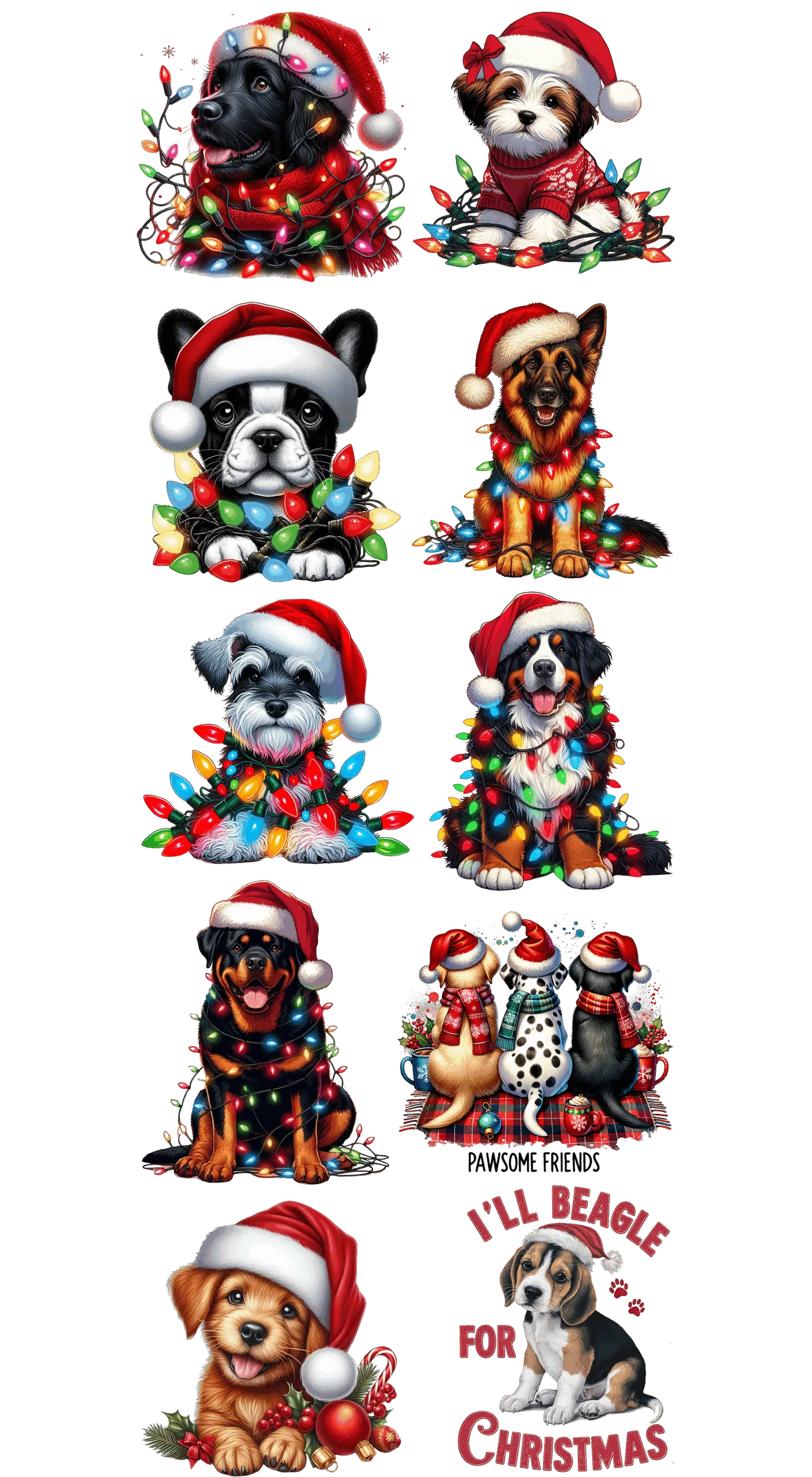 Pre-Made Puppy Christmas gang 22x60