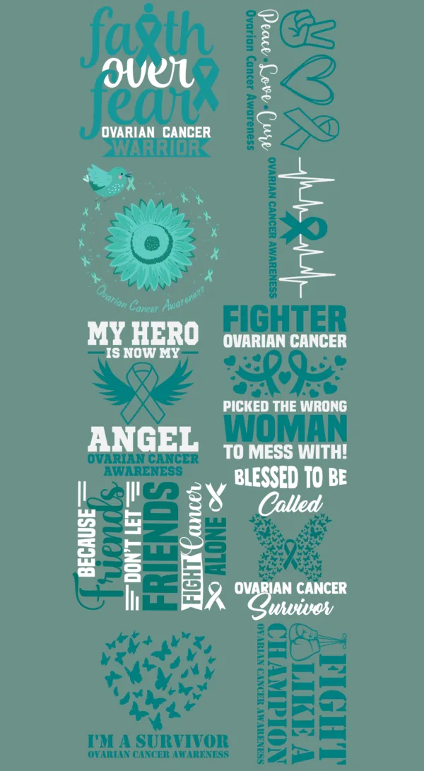 Pre-Made Ovarian Cancer Awareness gang 22x60