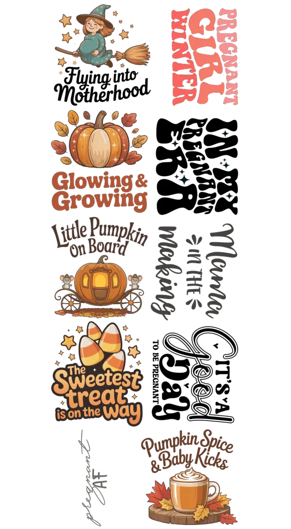 Pre-Made Pregnant Fall Mama's gang 22x60