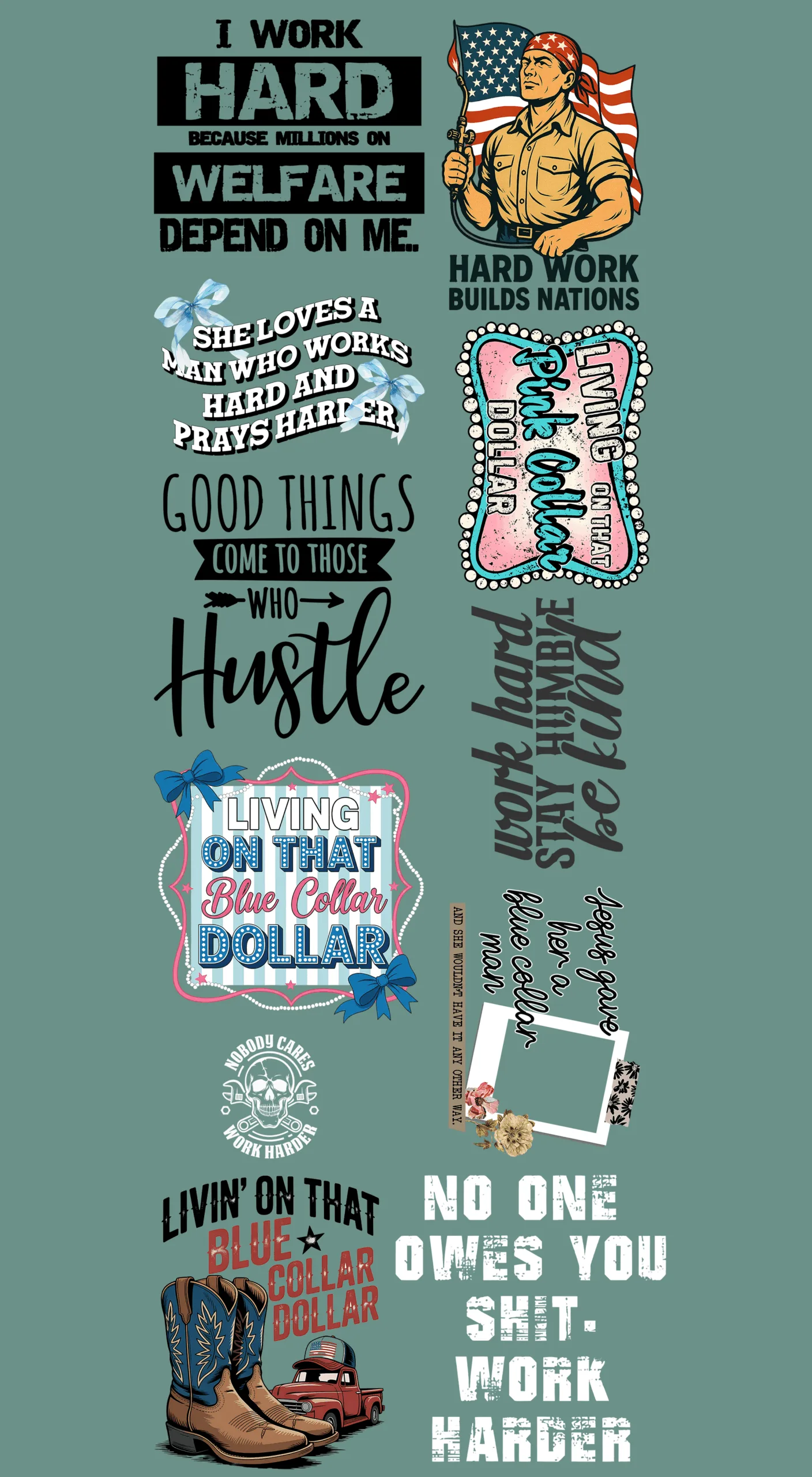 Pre-Made Blue Collar gang 22x60