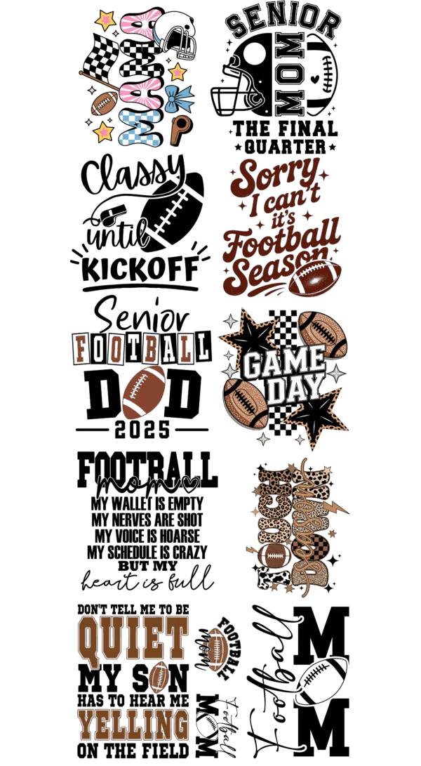 Pre-Made Football Parents gang 22x60