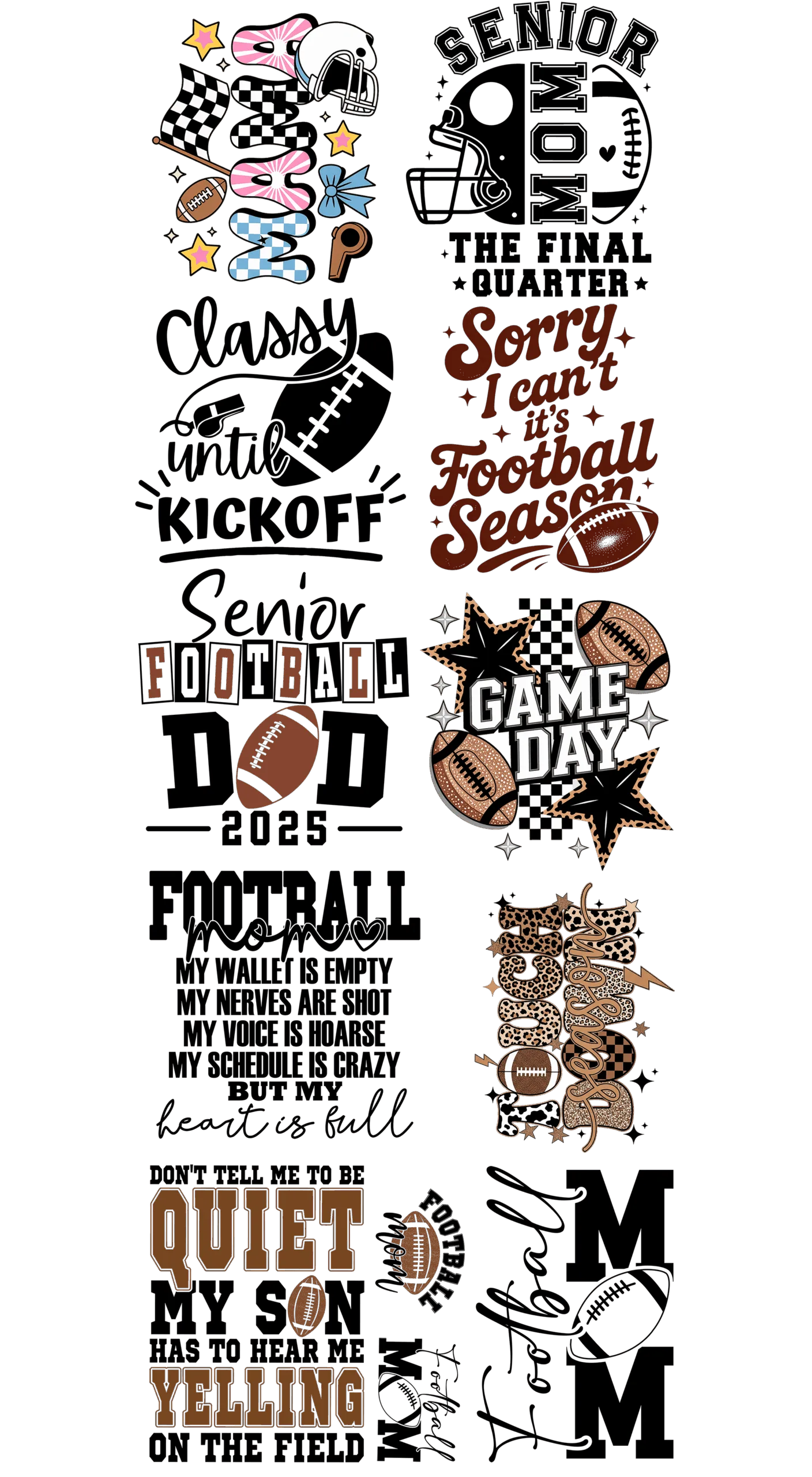 Pre-Made Football Parents gang 22x60