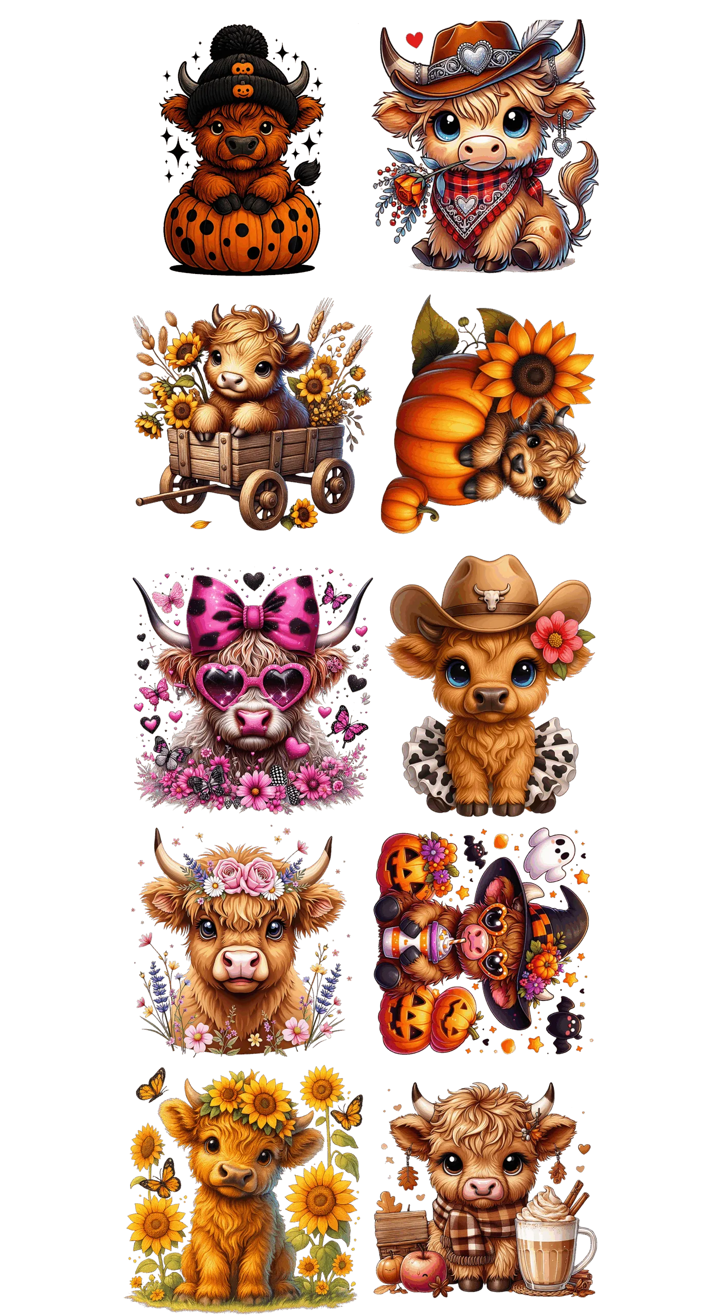 Pre-Made Highland Cow gang 22x60