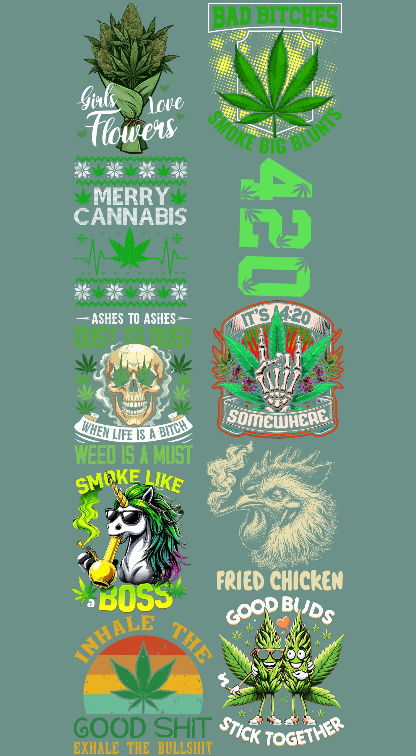 Pre-Made Funny Marijuana gang 22x60