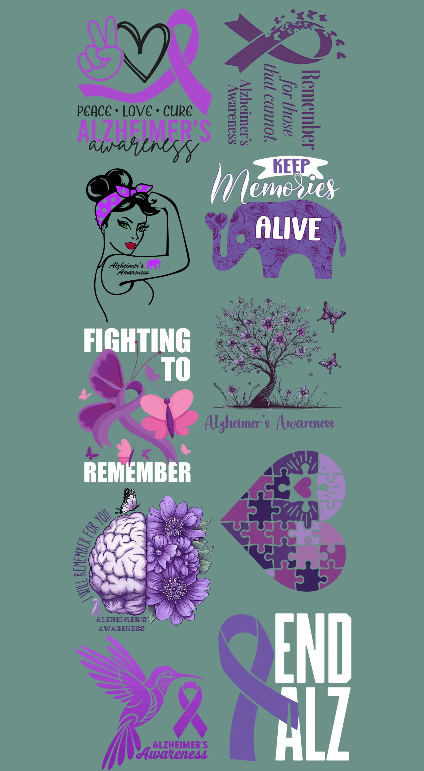 Pre-Made Alzheimer's Awareness Gang 22x60