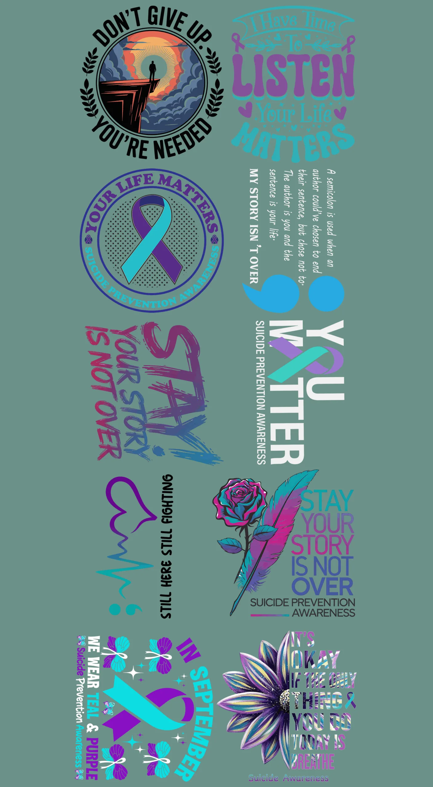 Pre-Made Suicide Awareness gang 22x60