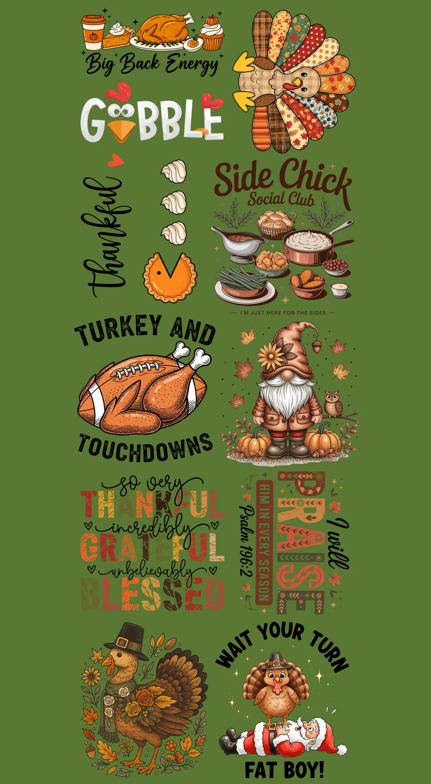 Pre-Made Thanksgiving Gang 22x60