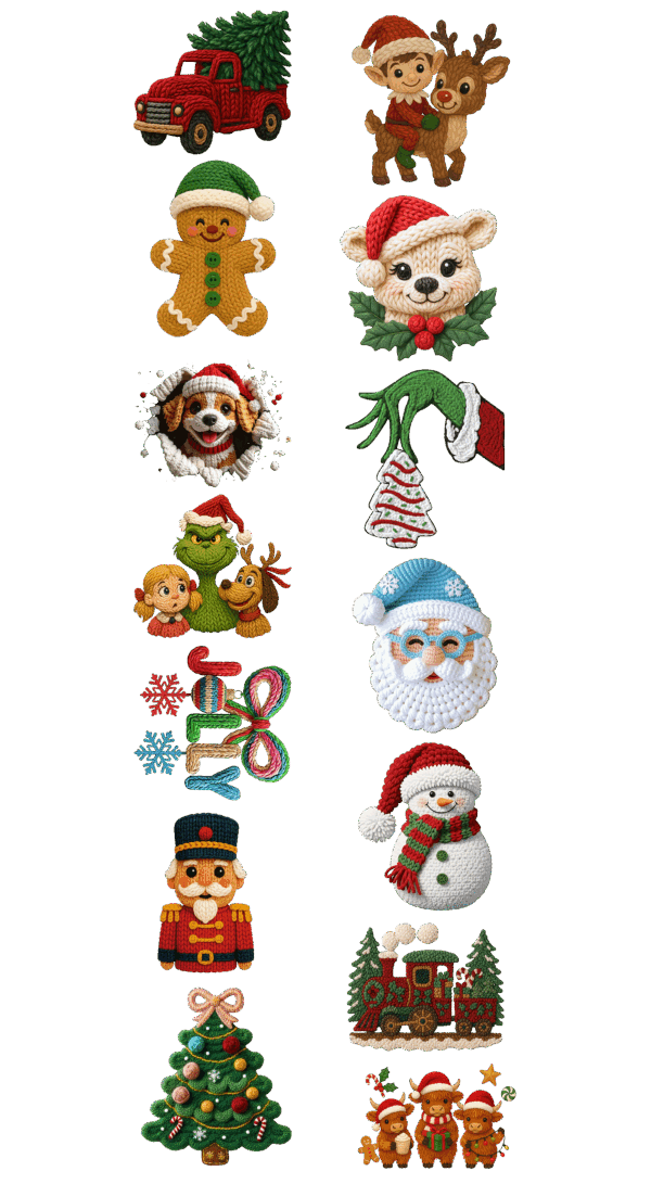 Pre-Made Youth Christmas Knit Gang 22x60