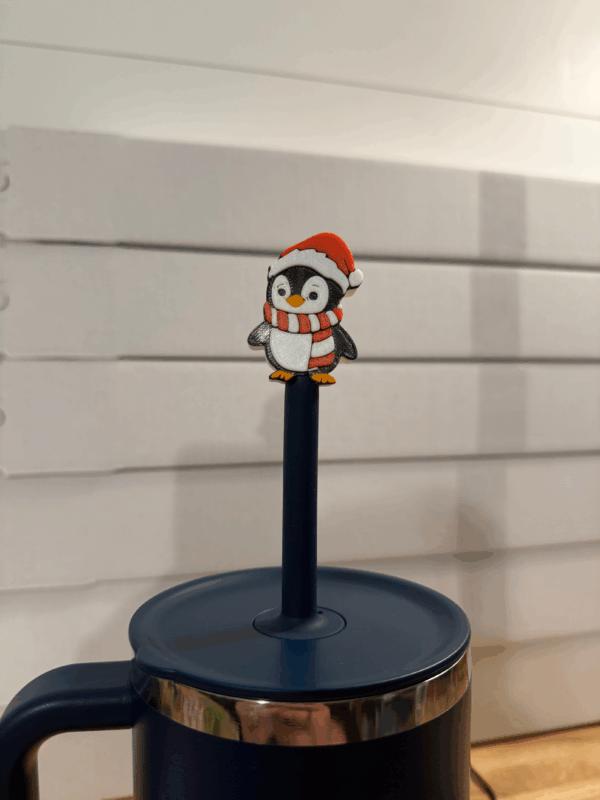 Christmas Penguin Topper (stanley size)