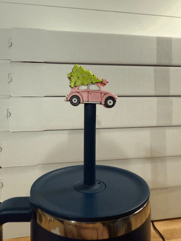 Pink Buggy Christmas Topper (stanley size)