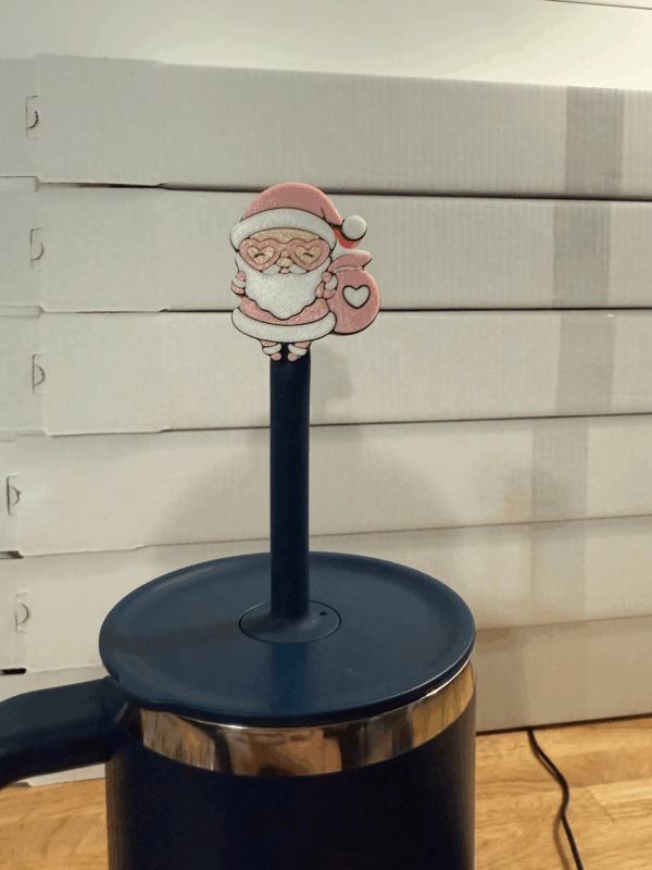 Pink Santa Topper (stanley size)