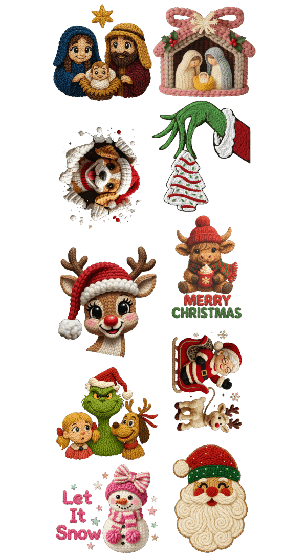 Pre-Made Christmas Knit Gang 22x60