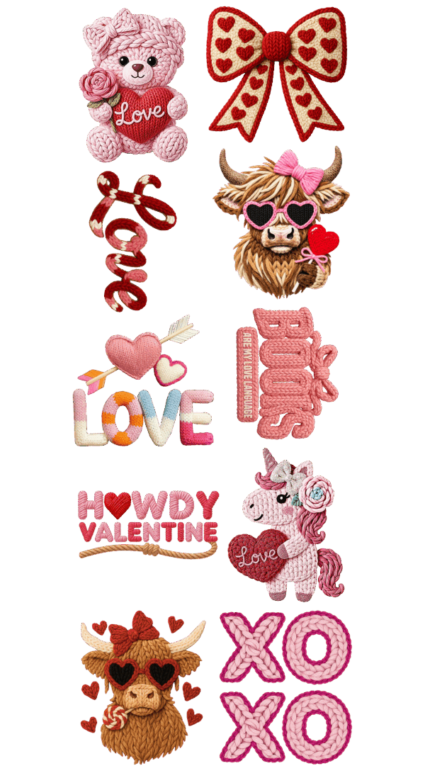 Pre-Made Valentines Yarn Gang 22x60