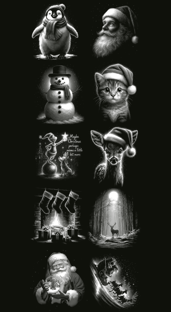 Pre-Made Halftone Christmas Gang 22x60