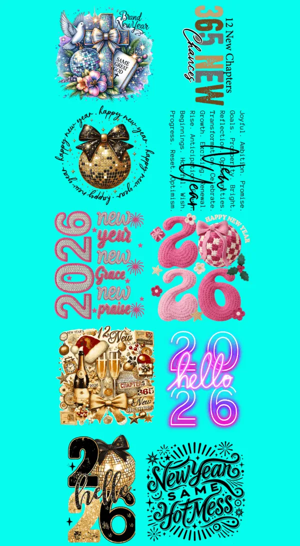 Pre-Made New Year 2026 Gang 22x60