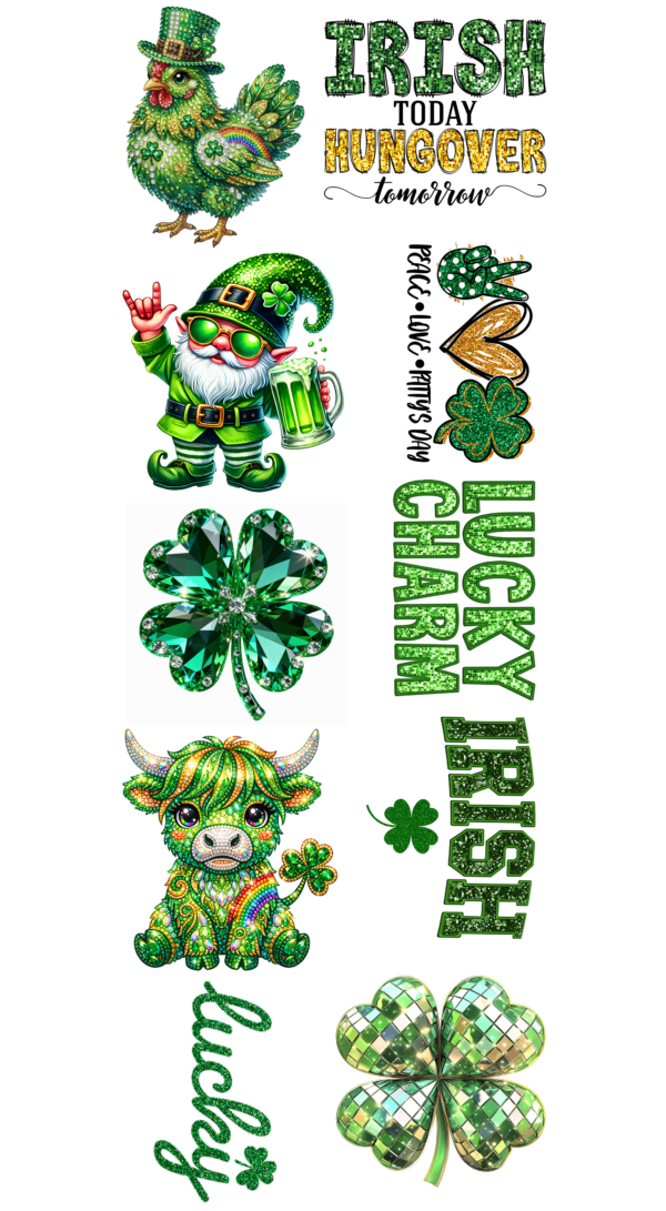 Pre-Made St Patty Sparkle Gang 22x60