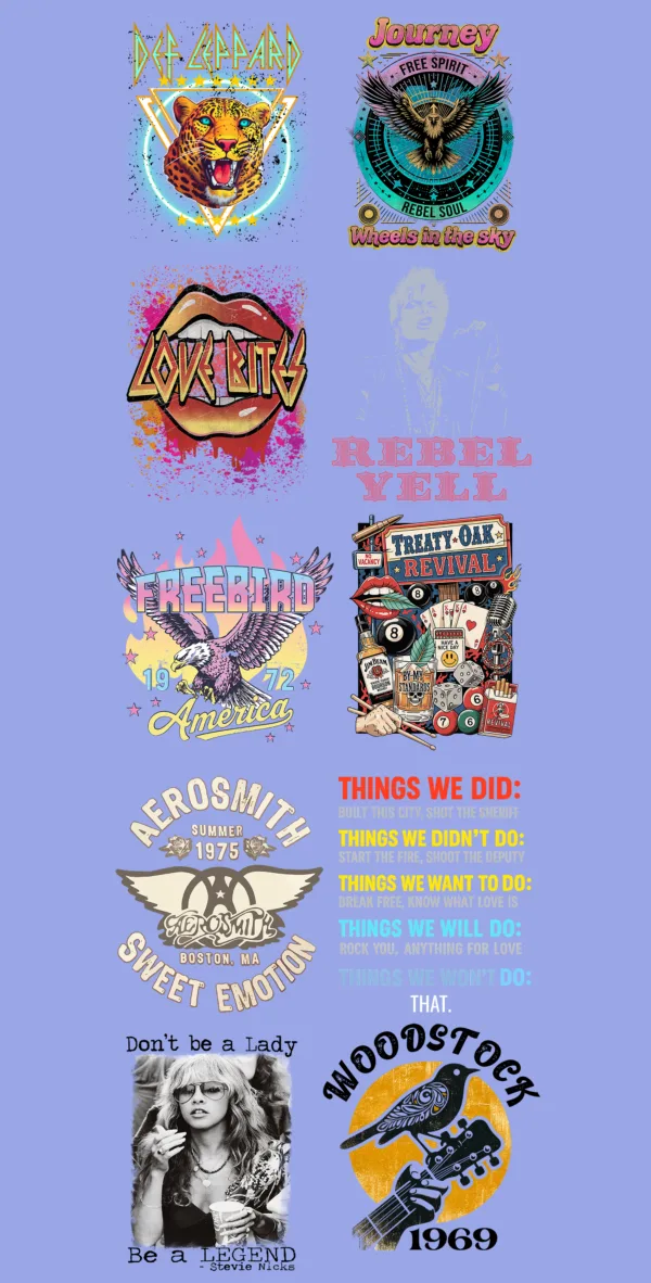 Pre-Made Retro Bands Gang 22x60